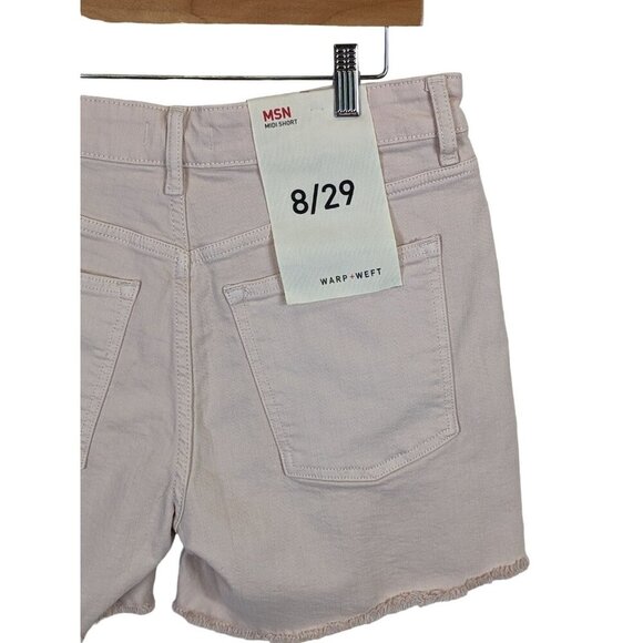 Warp + Weft Jean Shorts Women size 8/29 High Rise Pink Denim Rosewater Western - Picture 8 of 15